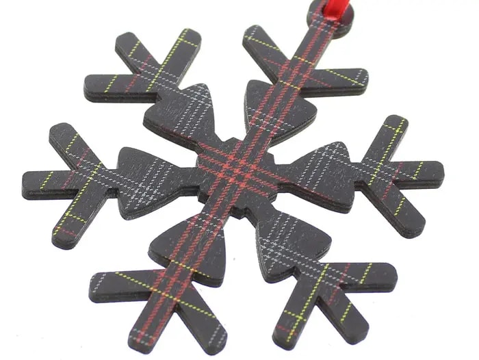 Tartan Snowflake Christmas tree ornament