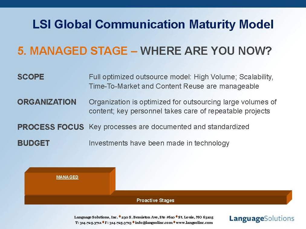 Managed stage of the Global Communication Maturity Model
