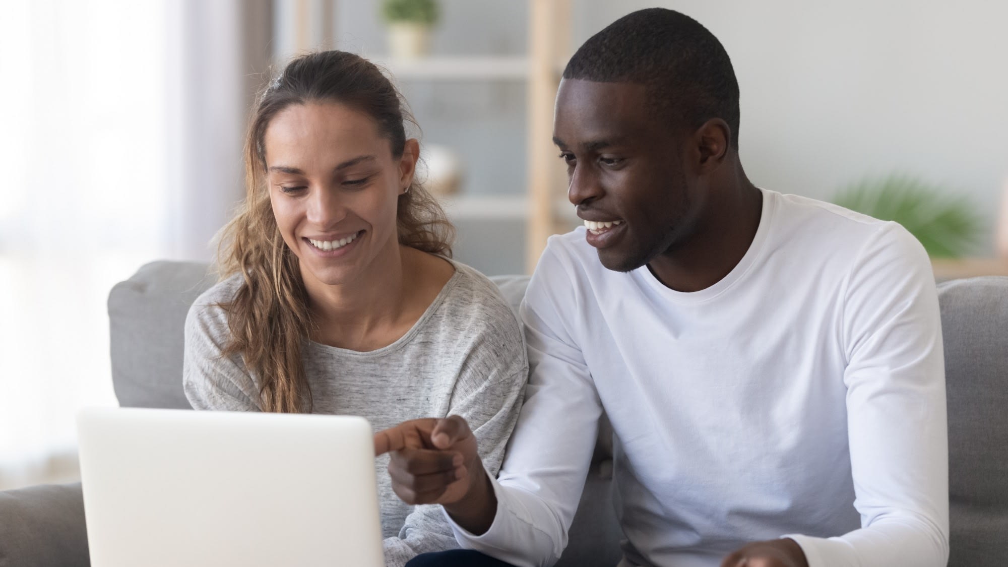 Computer Taxes Smile Couple Financial