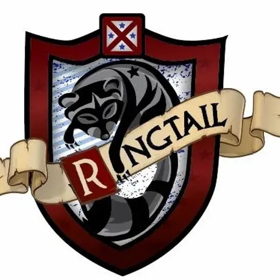 This is the Ringtail House Emblem, which is the equivalent of Slytherin, the House of Draco Malfoy, Crabbe, Goyle, and Severus Snape. 