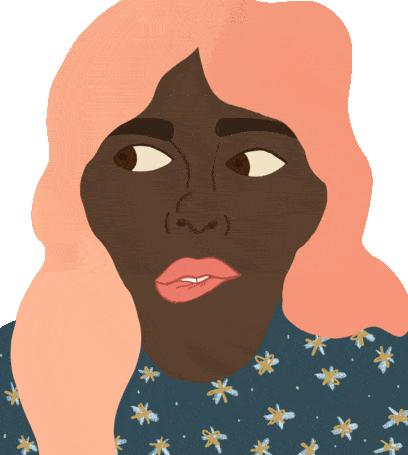 Gif of woman whose eyes are flicking back and forth