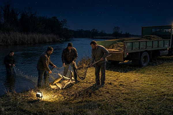 Fish-are-taken-from-a-river-without-permission-and-outside-legal-seasons