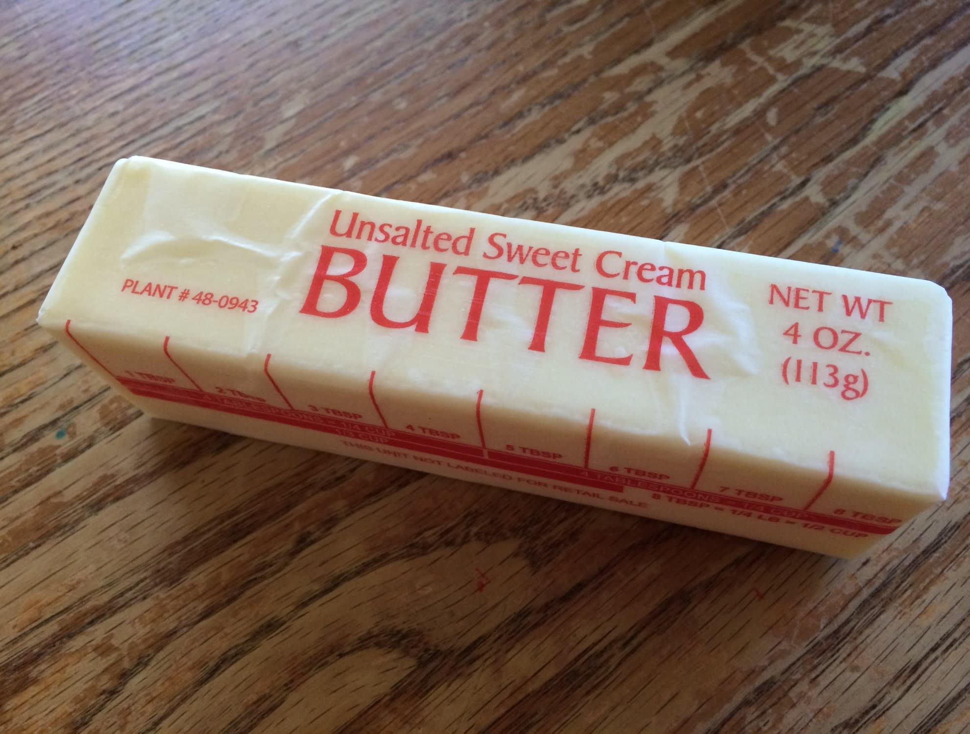 A single stick of unsalted butter
