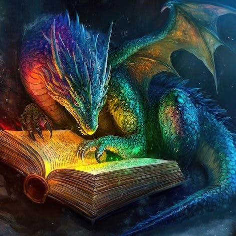 colorful-dragon-reading-glowing-magical-book-fantasy-digital-artwork_209484-58194