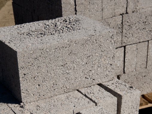 Concrete breeze blocks.