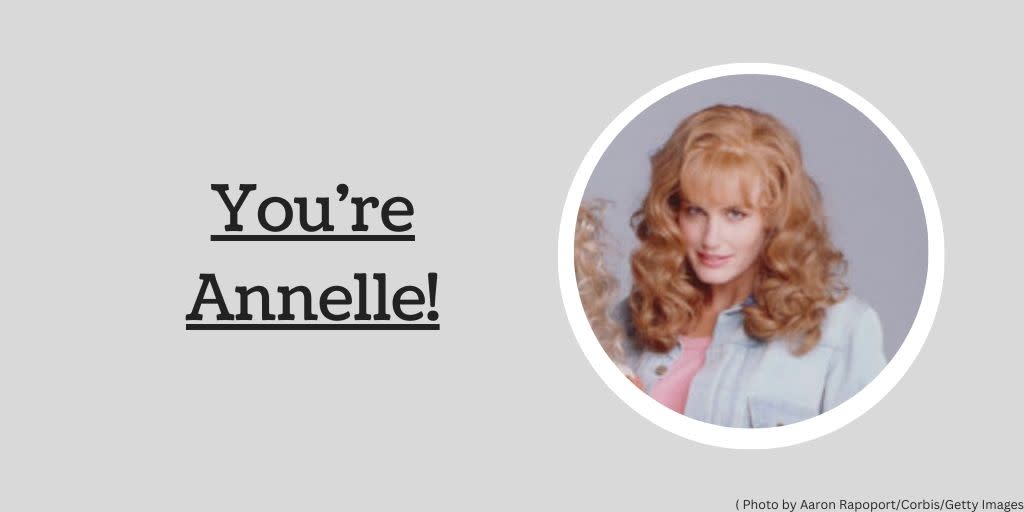 "You're Annelle!" beside publicity photo of Annelle from Steel Magnolias