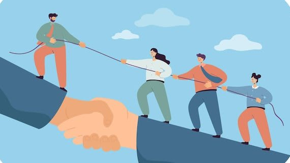 business-team-climbing-giant-handshake-with-support-leader_74855-19692