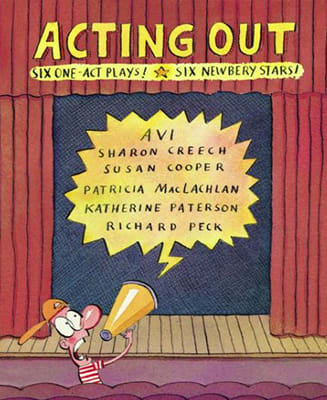 Illustration of a boy with a megaphone in a theater.