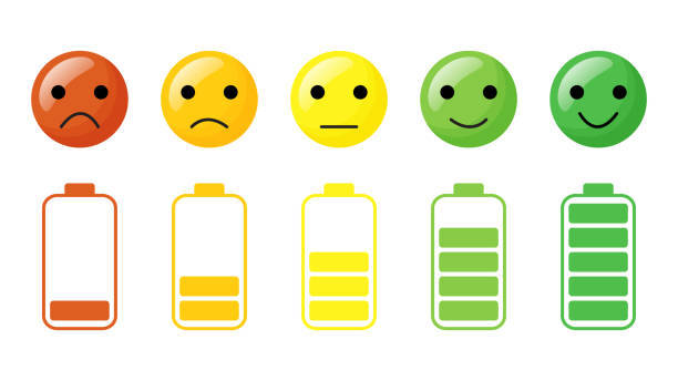 the-face-shows-its-energy-level-from-fully-charged-to-discharged-vector-illustration