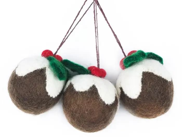 Felt Christmas pudding decoration
