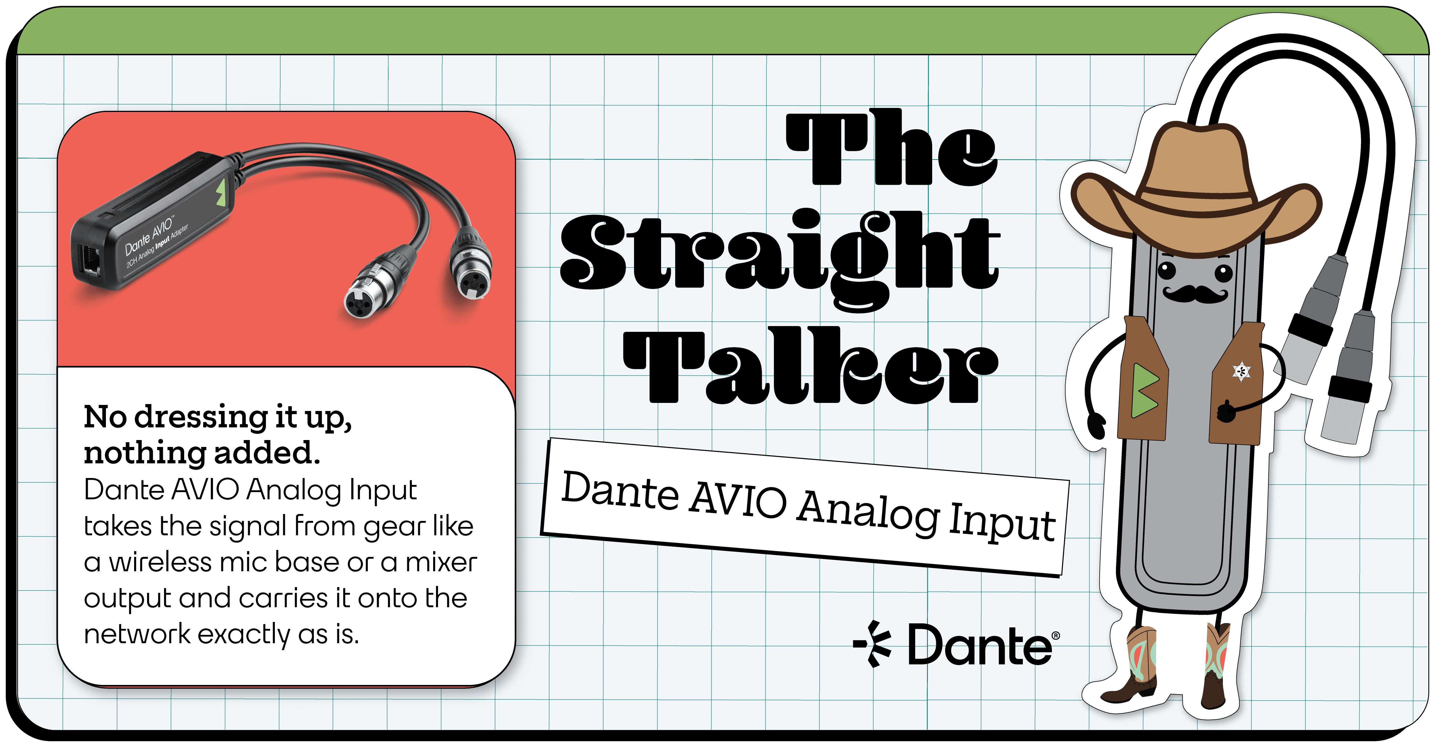 You are the Straight Talker - Dante AVIO Analog Input Adapter!