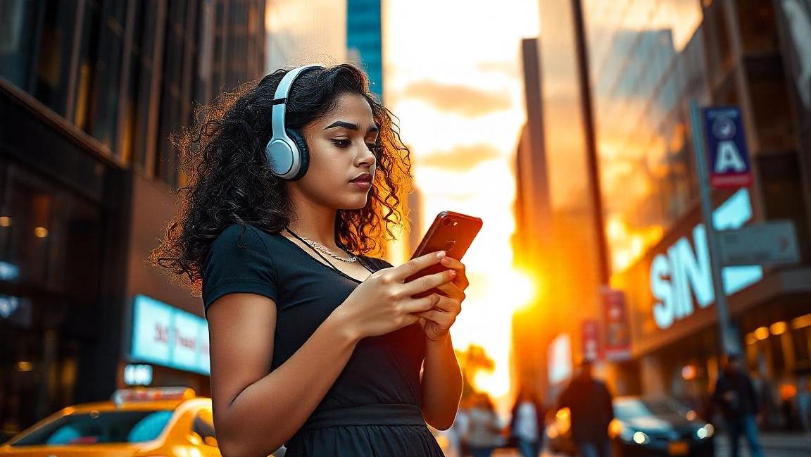 South Asian girl running with headphones
