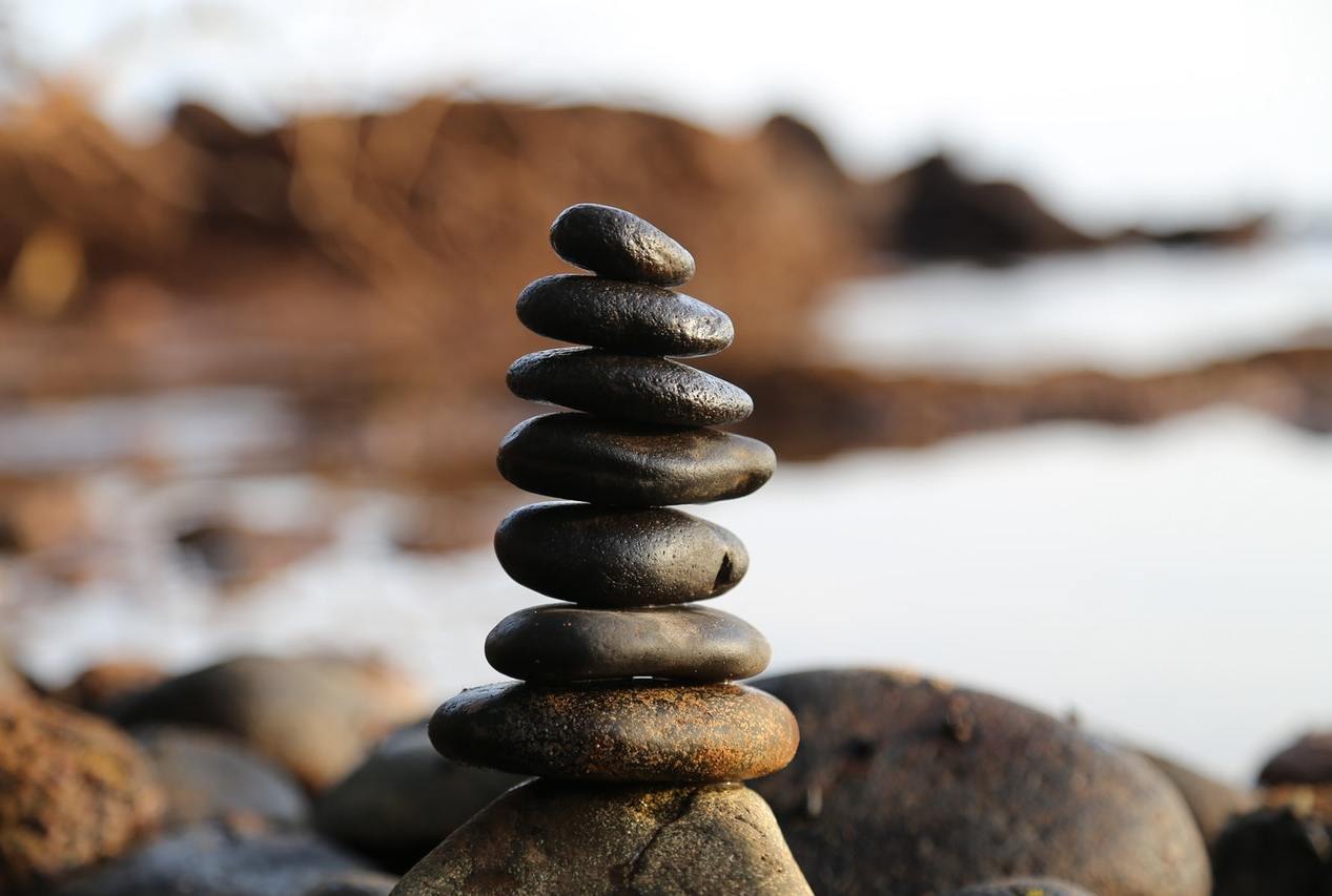 A tower of river stones