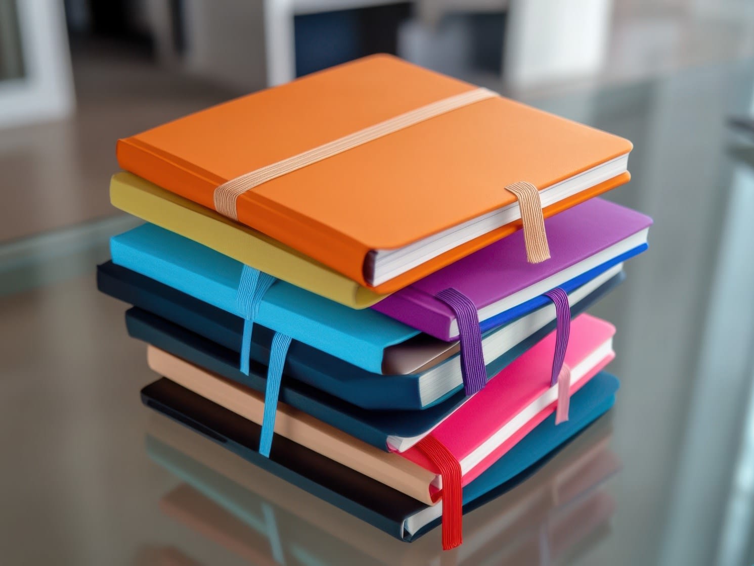 vecteezy_colorful-stack-of-notebooks-on-glass-table-perfect-for-study_56955375
