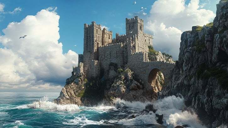castle-by-sea-stockcake