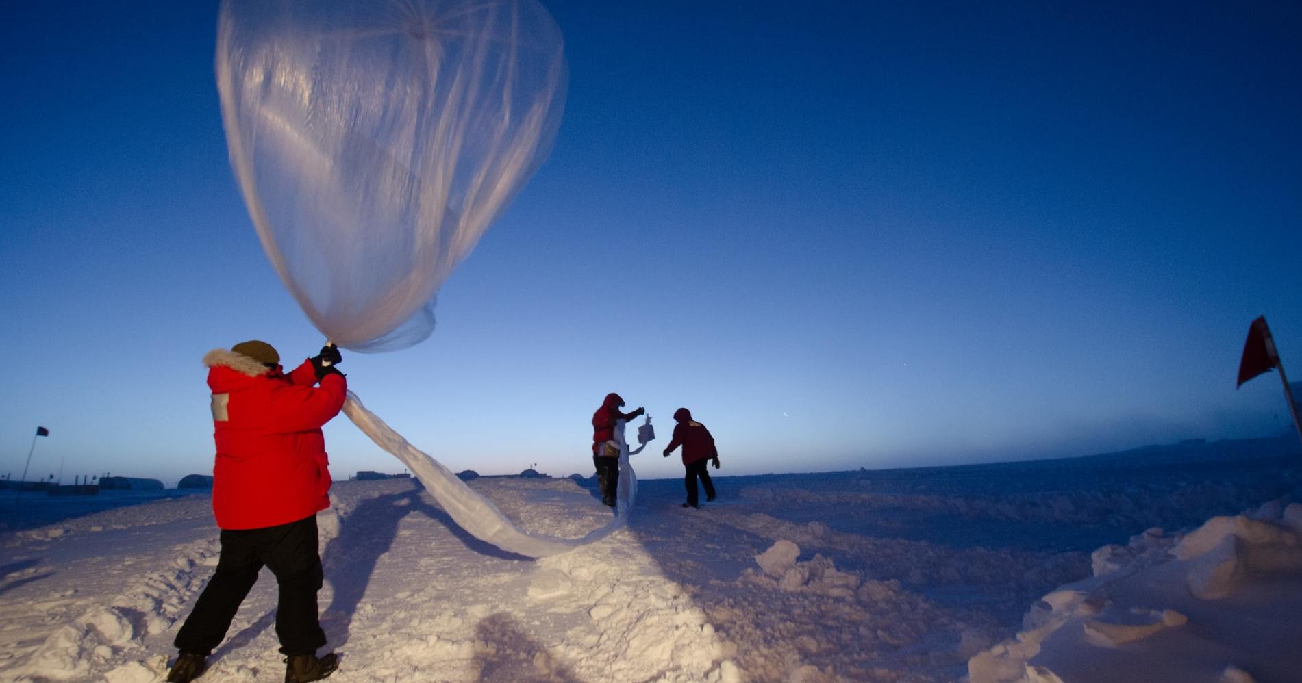 launching weather balloon