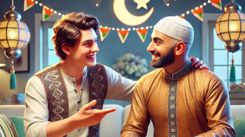 White person and desi person for eid