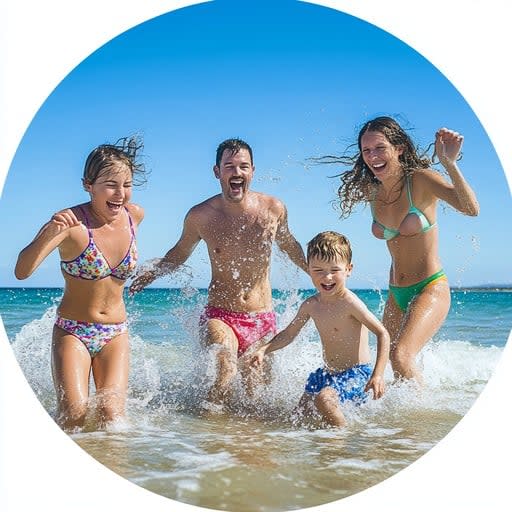 family-beach-fun-stockcake
