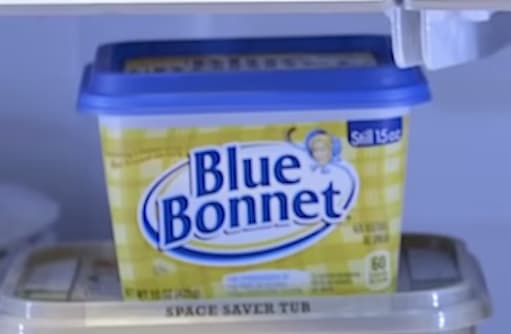 A small tub of Blue Bonnet brand margarine