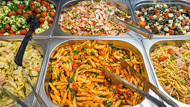 different-salads-at-a-buffet