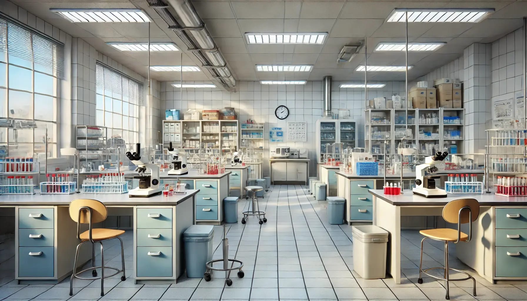 In a science laboratory