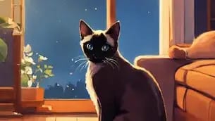 A Siamese cat curiously exploring in a cozy living (1)