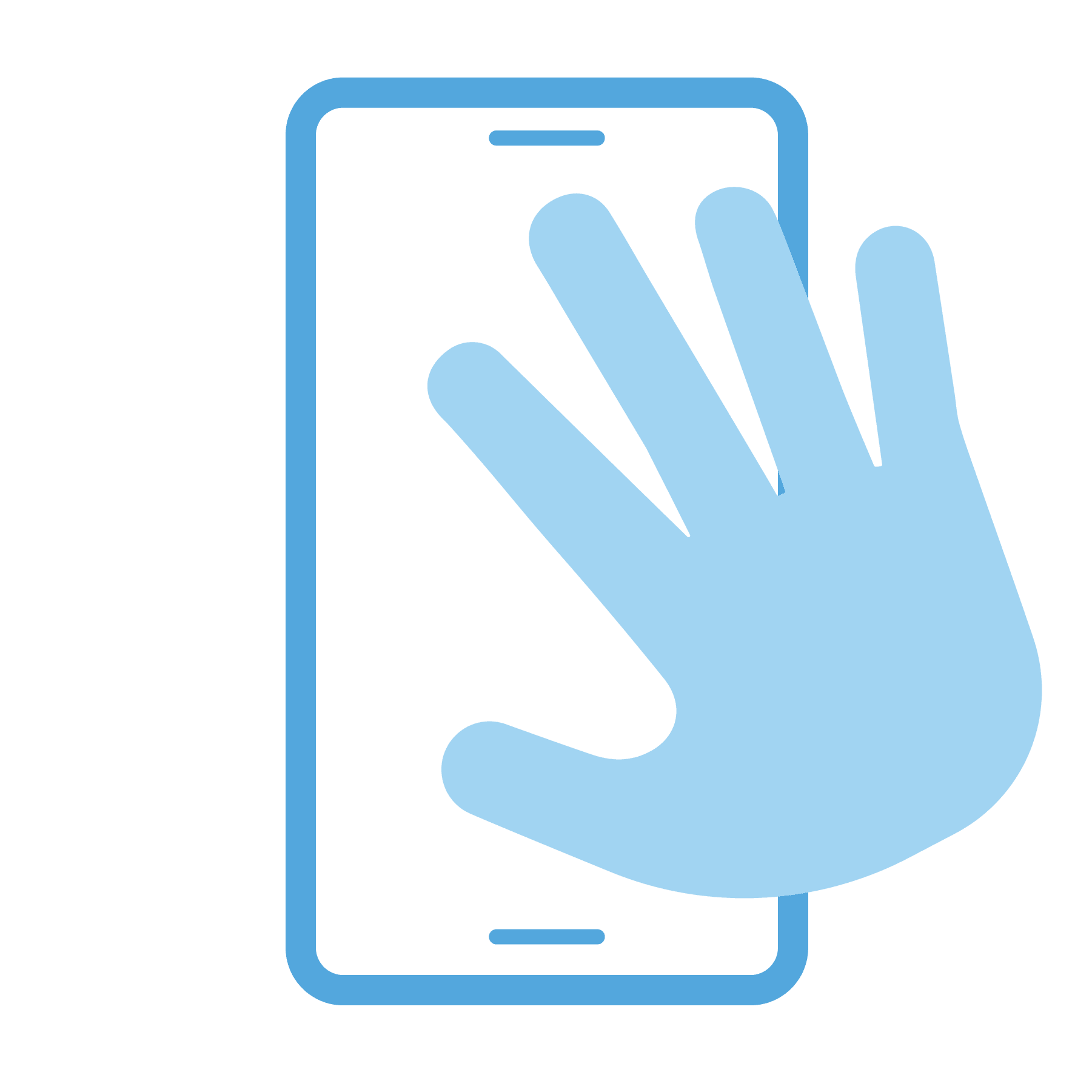 hand on a phone icon