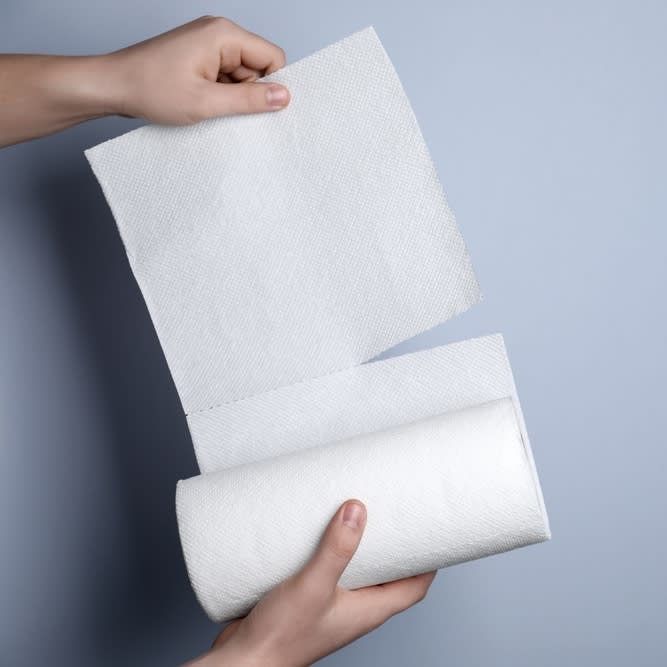 Paper towel - being torn off roll