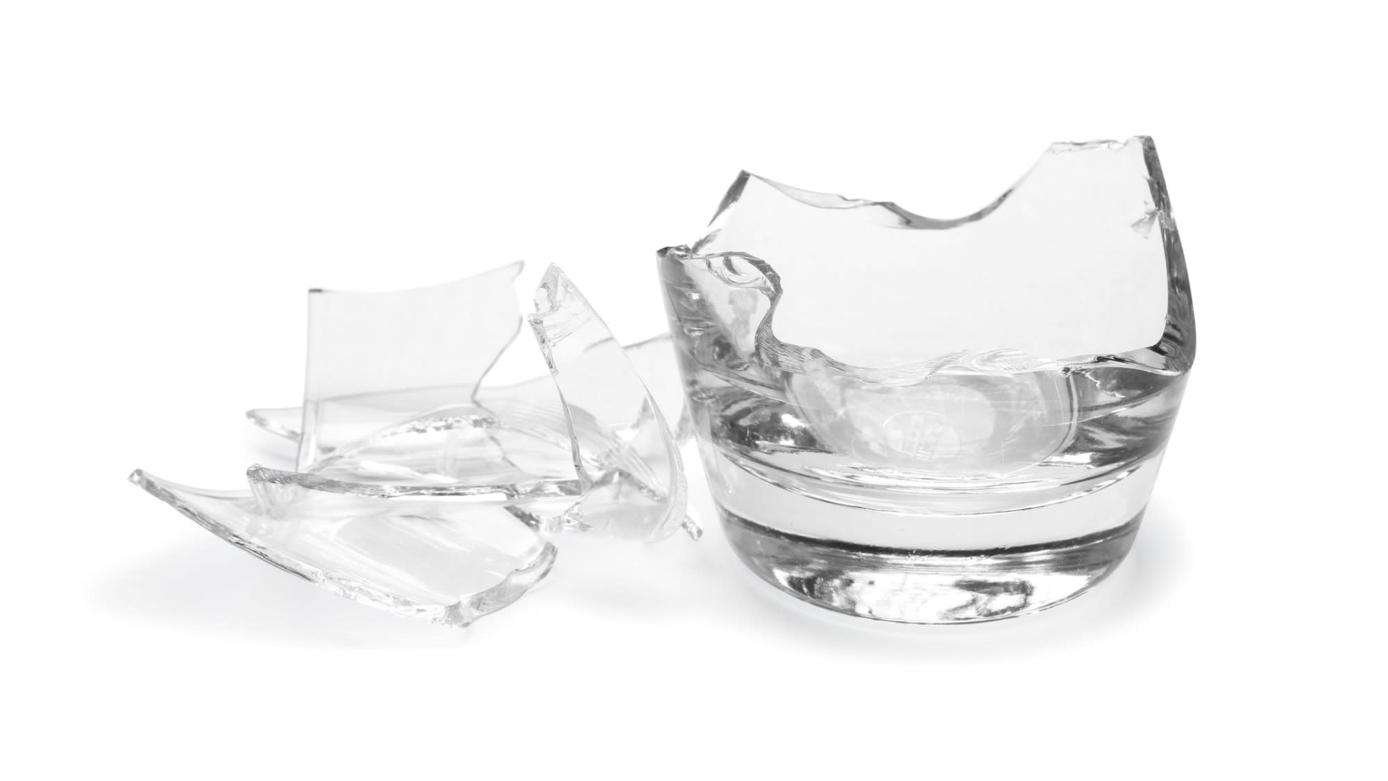 Broken drinking glass