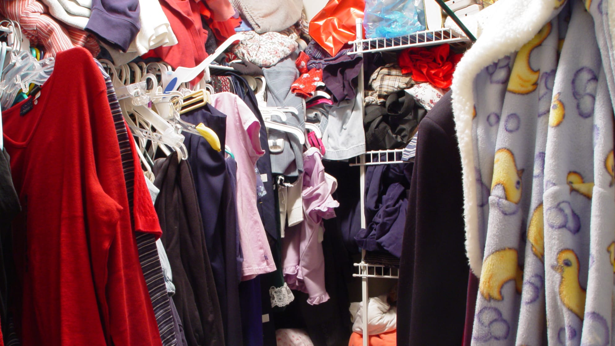 cluttered closet