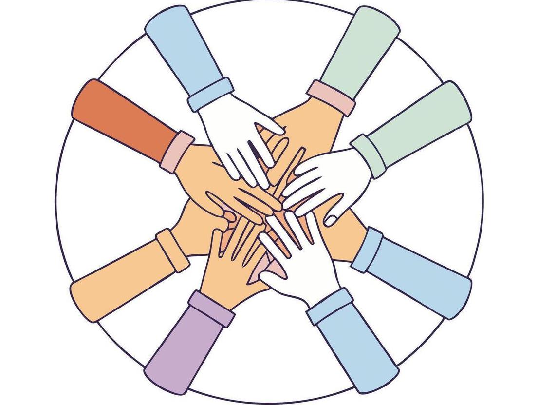 colorful-illustration-of-multiple-hands-joined-in-a-circle-symbolizing-solidarity-cooperation-diversity-and-inclusive-community-spirit-free-vector