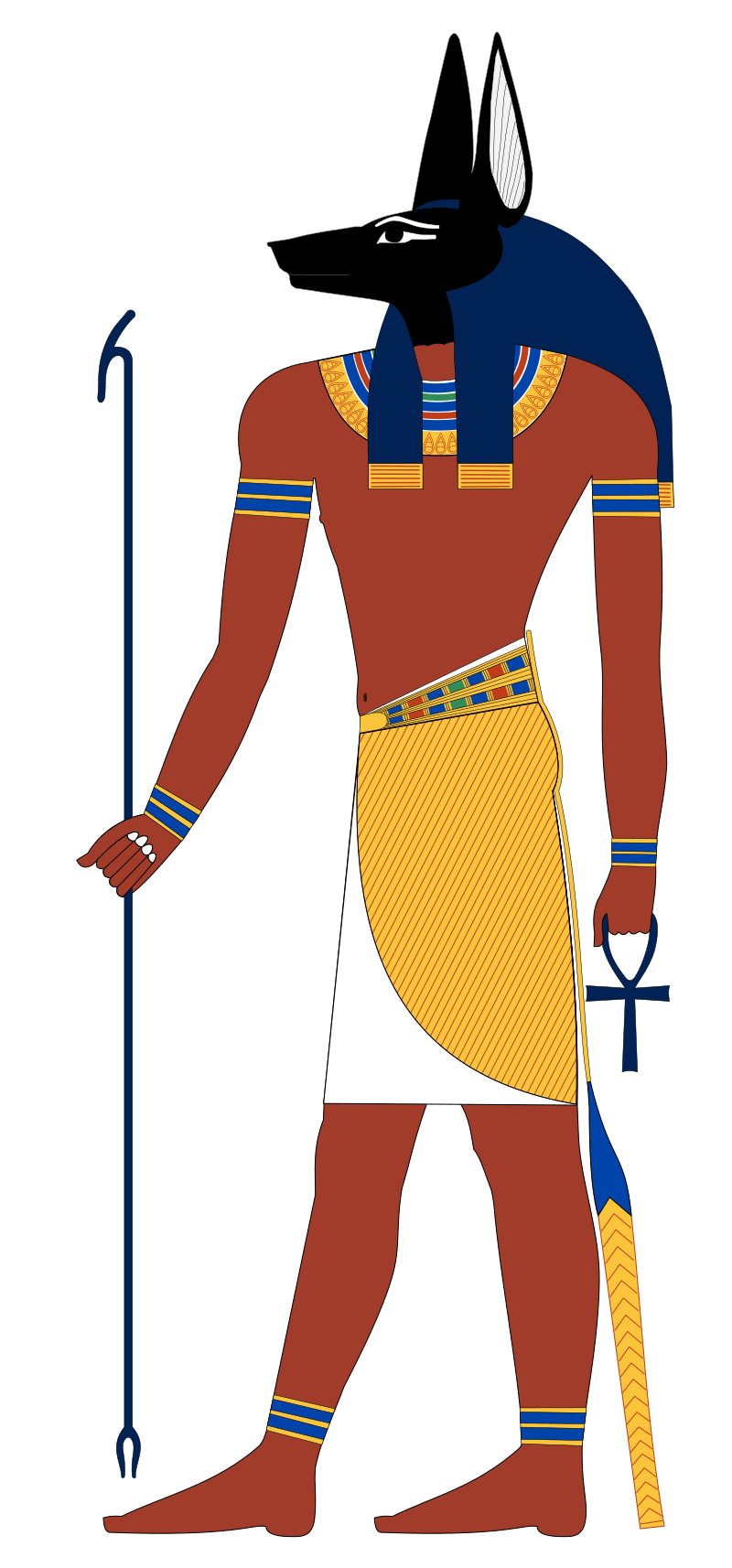 Anubis, le dieu à tête de chacal de l'Égypte ancienne.