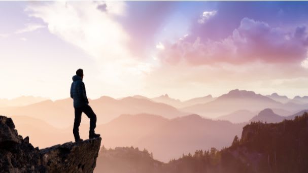 Expansive view from a mountain peak