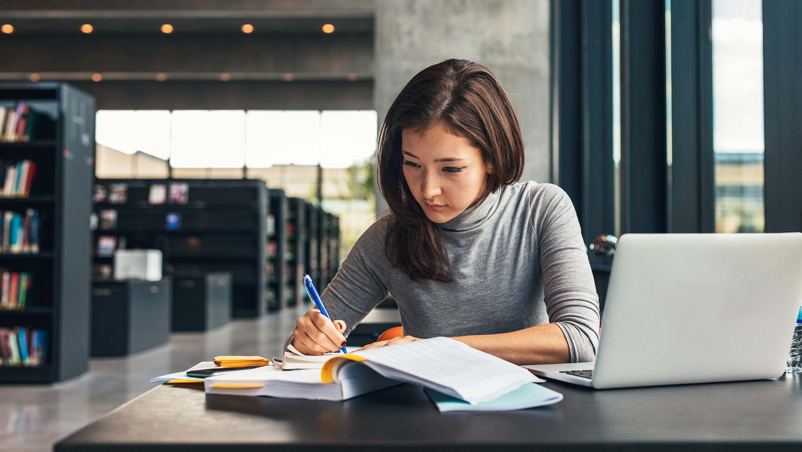 Student-in-library