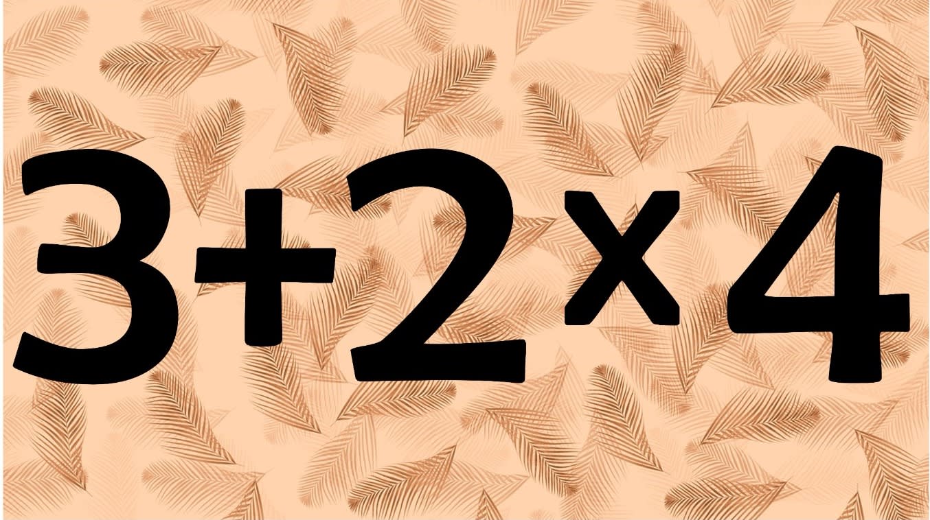 three plus two times four