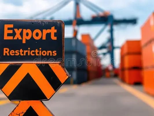 export-restrictions-sign-shipping-yard-containers-361196024