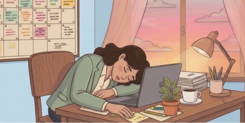 Asleep at desk
