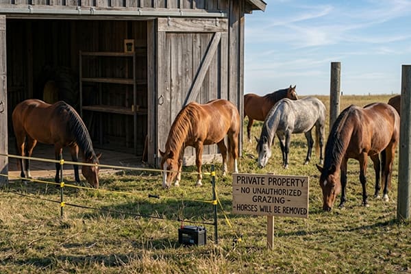 Horses-are-illegally-placed-onto-private-farmland-