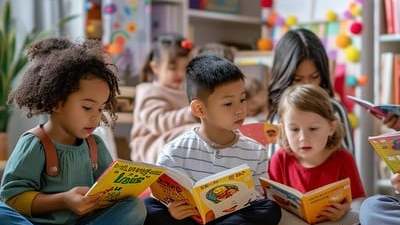 kids-reading-together-stockcake