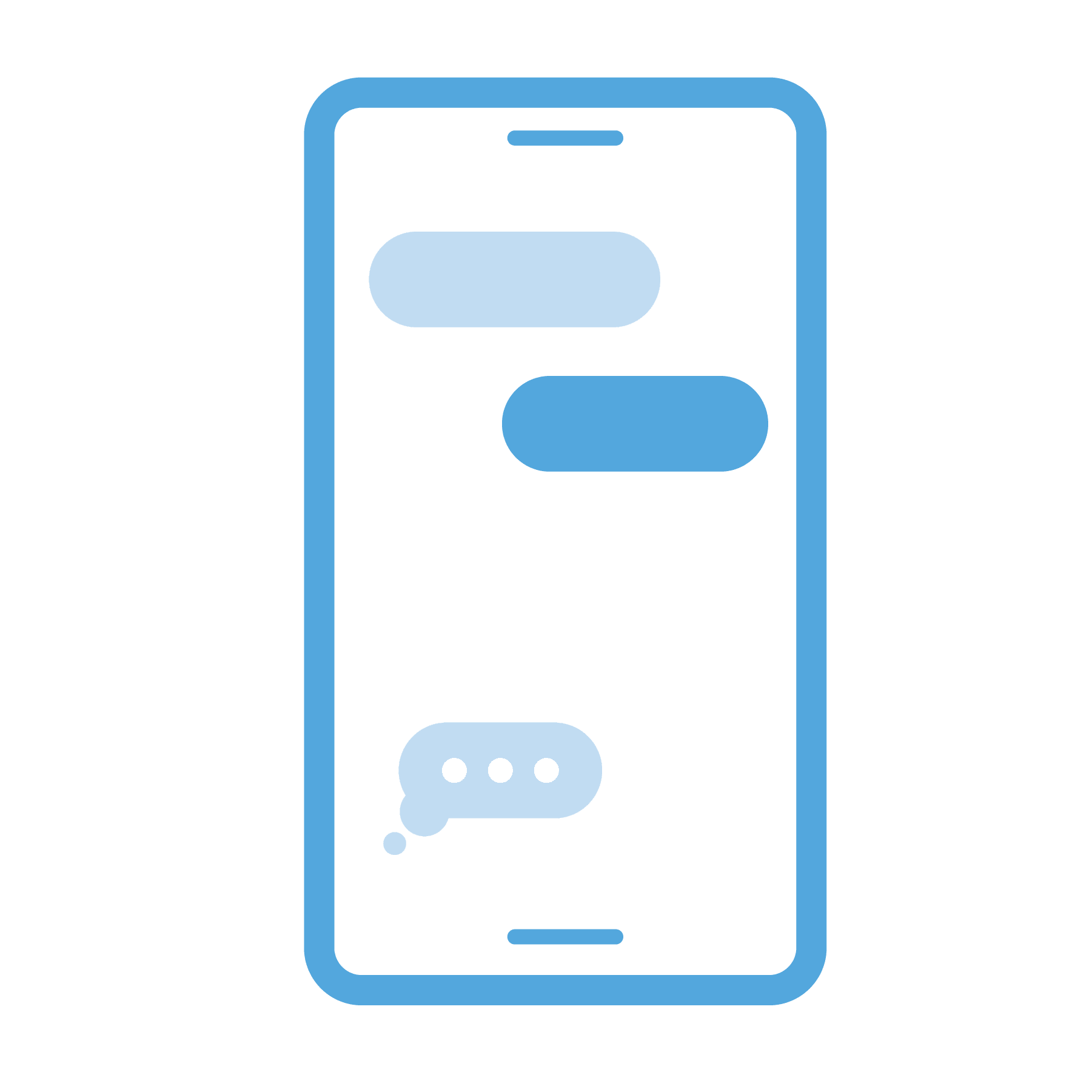 phone with text messages icon