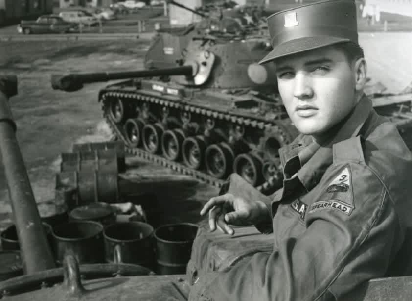 What was Elvis’ rank when he was discharged from the Army? On This