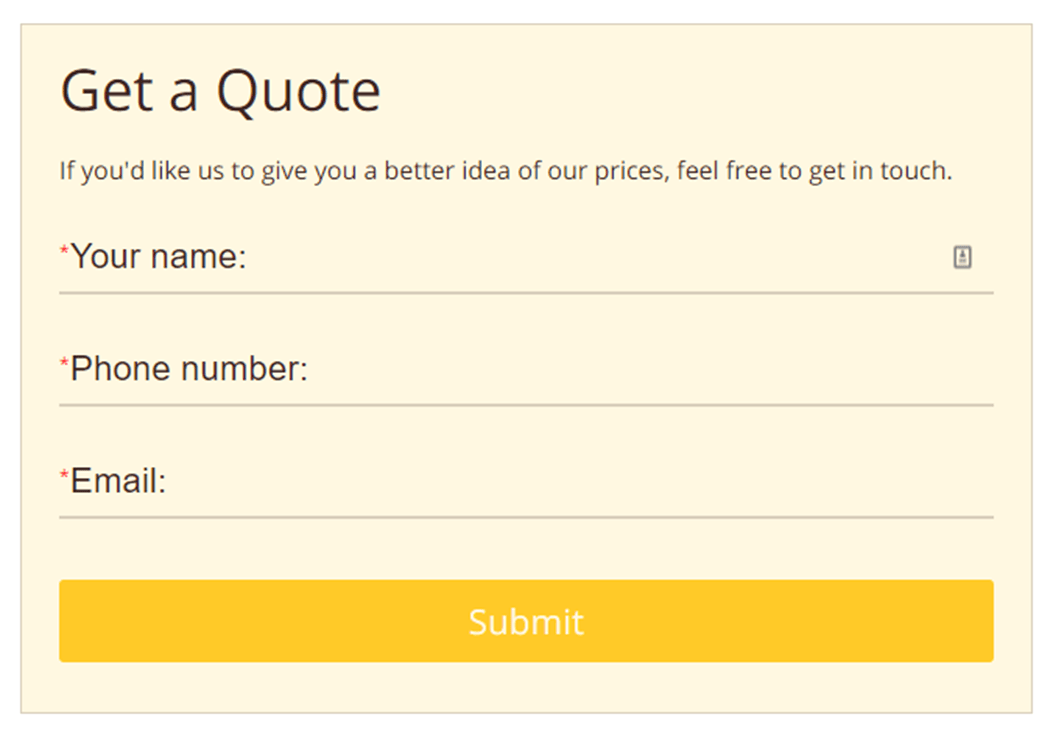 Interactive form example.