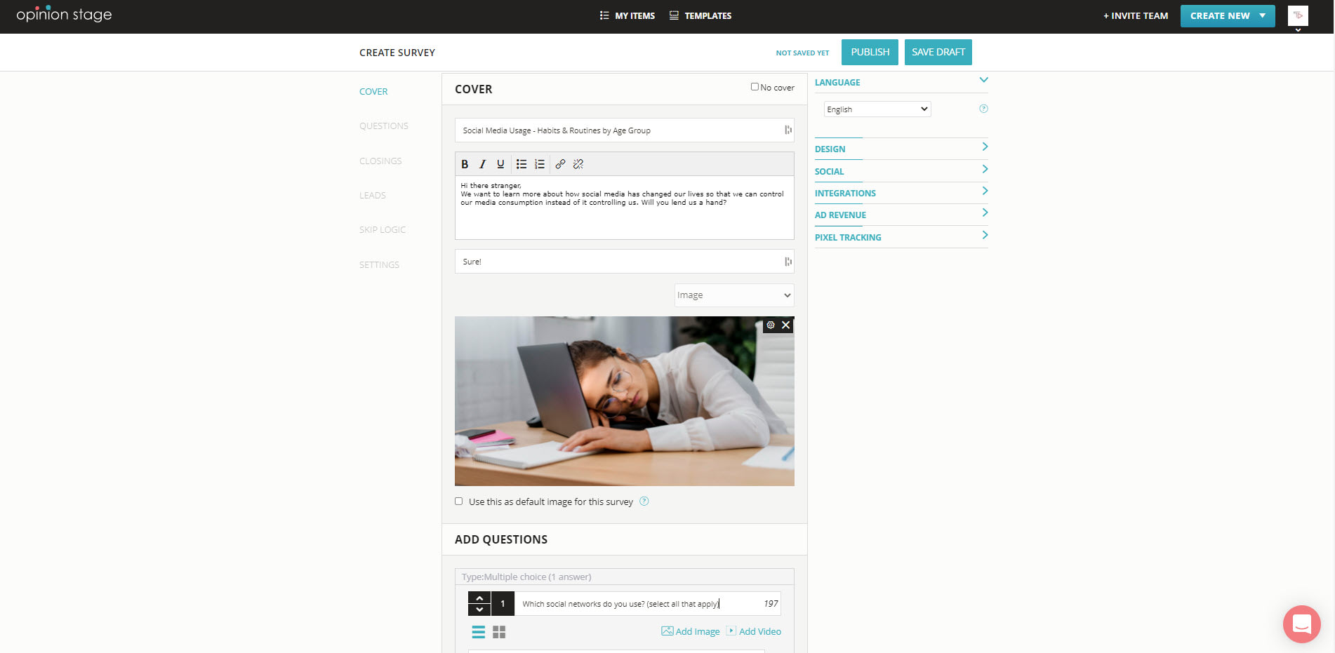 create a survey form