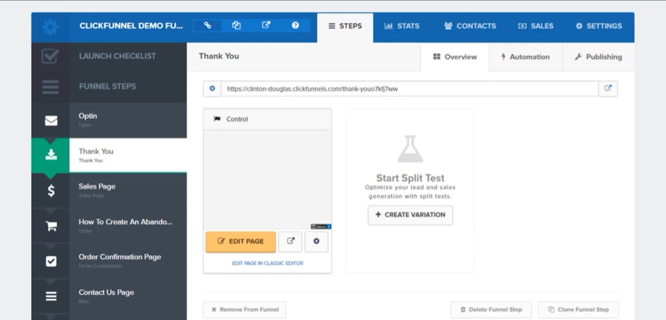 edit page on clickfunnels