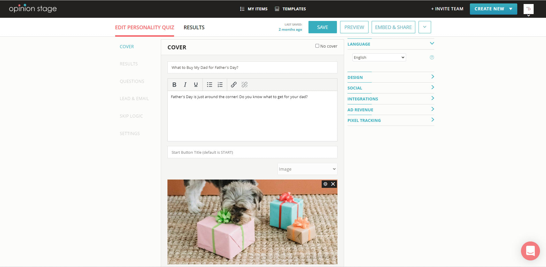 create a quiz