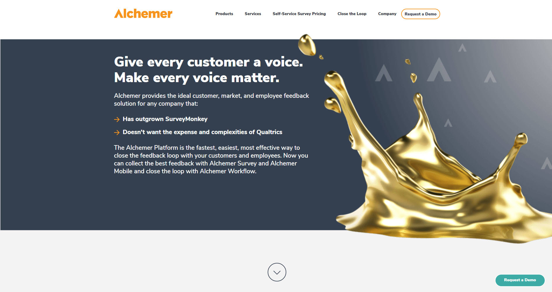 Alchemer homepage. A SurveyMonkey competitor