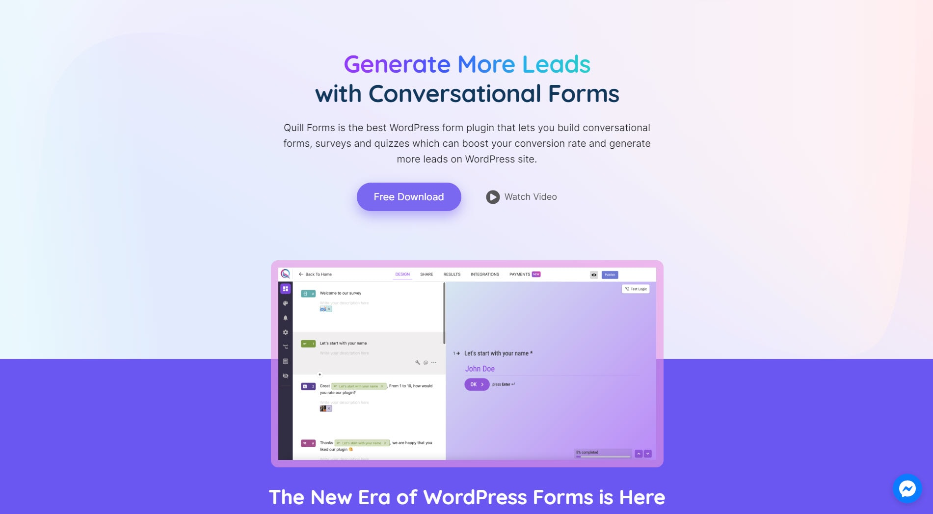 Quill Forms Homepage. SurveyMonkey Alternative