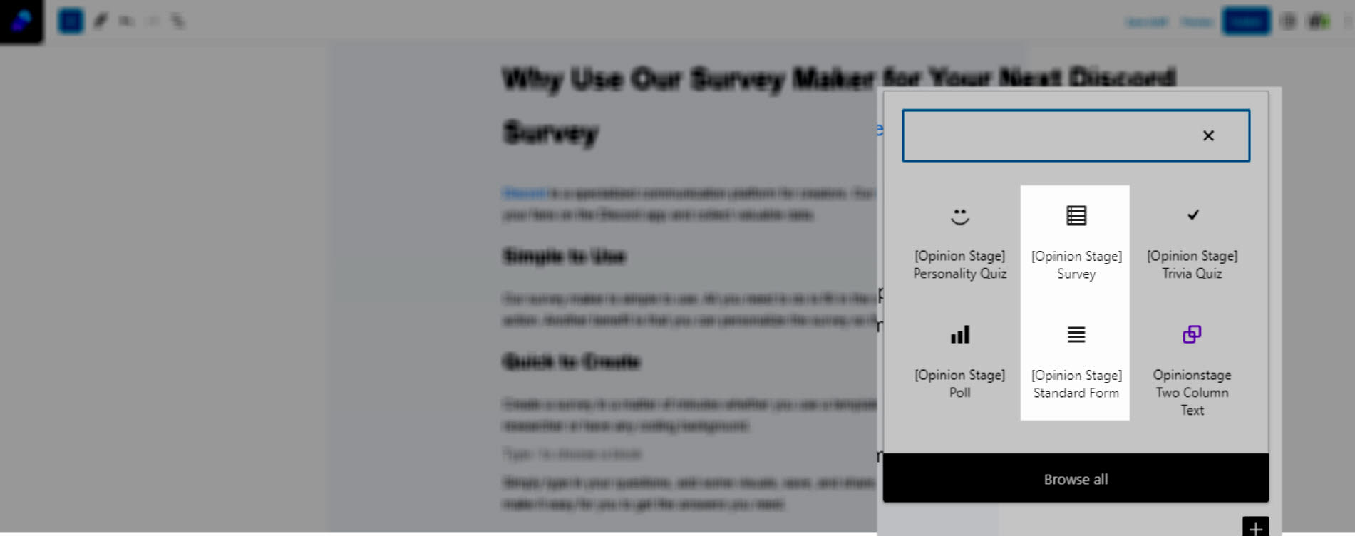 choose the form block