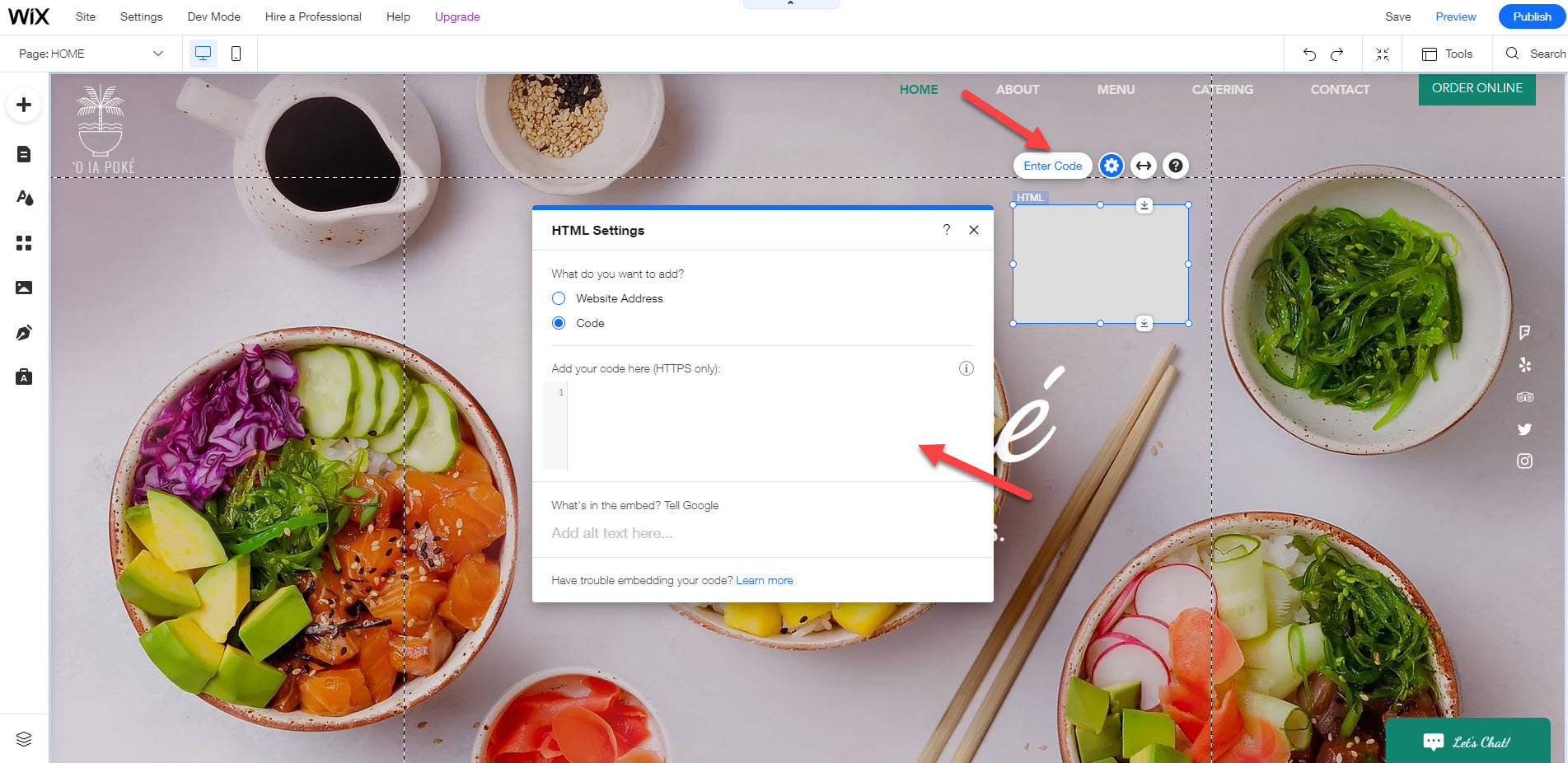 add code to wix