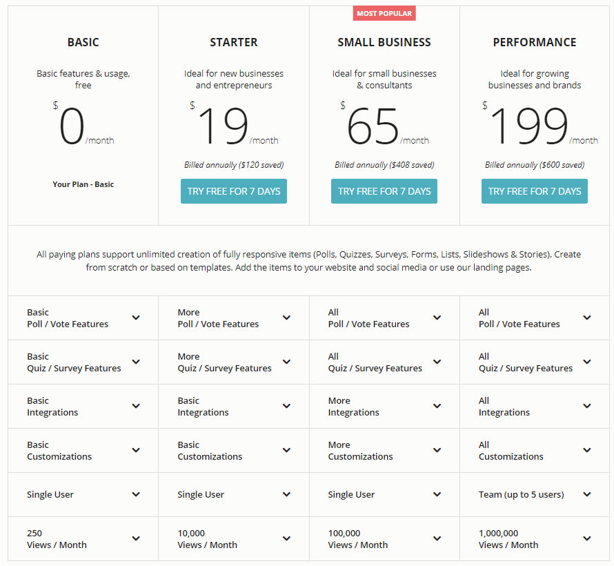 opinion stage pricing